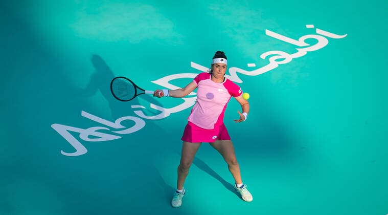 January 6, 2021, Abu Dhabi, UNITED ARAB EMIRATES: Ons Jabeur of Tunisia in action during the first round of the 2021 Abu Dhabi WTA, Tennis Damen Womens Tennis Open WTA 500 tournament against Anastasia Pavlyuchenkova of Russia Abu Dhabi UNITED ARAB EMIRATES - ZUMAa181 20210106_zaa_a181_101 Copyright: xRobxPrangex