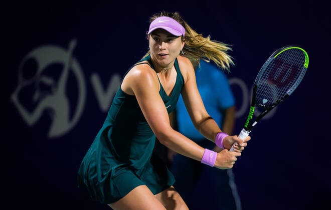 January 6, 2021, Abu Dhabi, UNITED ARAB EMIRATES: Paula Bardosa of Spain in action during the first round of the 2021 Abu Dhabi WTA, Tennis Damen Womens Tennis Open WTA 500 tournament against Anastasija Sevastova of Latvia Abu Dhabi UNITED ARAB EMIRATES - ZUMAa181 20210106_zaa_a181_141 Copyright: xRobxPrangex