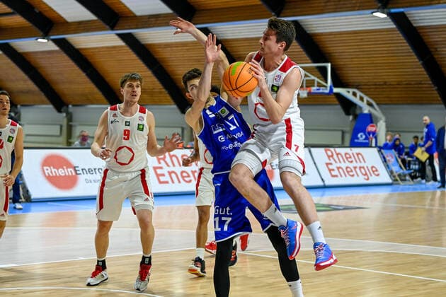 Barmer 2 Basketball Bundesliga ProB, Rheinstars Koeln vs VfL SparkassenStars Bochum, 06 01 2021 Thomas Michel RheinStars Koeln 7 , Barmer 2 Basketball Bundesliga ProB, Rheinstars Koeln vs VfL SparkassenStars Bochum on 06 01 2021 in the Basketball Campus Koeln in Koeln North Rhine Westphalia Copyright: xBEAUTIFULxSPORTS Mueller-Laschetx