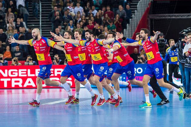 Zagreb, Croatia 28 January 2018 EHF European Championship 2018 Final Spain vs Sweden the team of Spain, final cheer final cheer emotion joy Arena Zagreb. Copyright: xFotostandx xWolfx