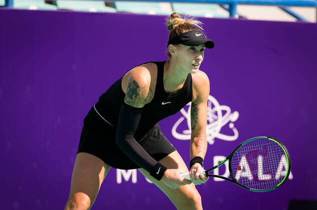 January 7, 2021, Abu Dhabi, UNITED ARAB EMIRATES: Polona Hercog of Slovenia in action during the first round at the 2021 Abu Dhabi WTA, Tennis Damen Womens Tennis Open WTA 500 tournament against Aryna Sabalenka of Belarus Abu Dhabi UNITED ARAB EMIRATES - ZUMAa181 20210107_zaa_a181_045 Copyright: xRobxPrangex