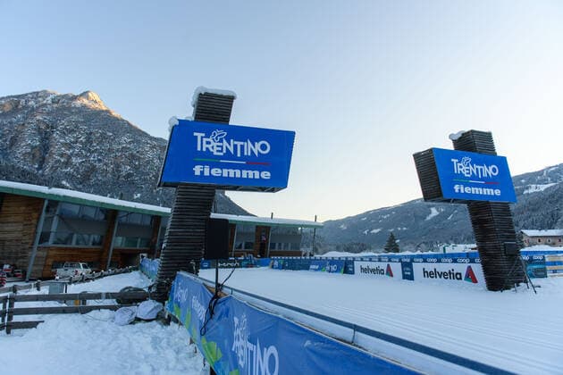 210107 General view over Lago di Tesero Cross Country Stadium ahead of a training session on day 7 of Tour de Ski on January 7, 2021 in Val di Fiemme. Photo: Maxim ThorÃ BILDBYRAN kod MT MT0106 skidor cross-country skiing tour de ski day 7 training session bbeng träning *** 210107 General view over Lago di Tesero Cross Country Stadium ahead of a training session on day 7 of Tour de Ski on January 7, 2021 in Val di Fiemme Photo Maxim ThorÃ BILDBYRAN kod MT MT0106 skidor cross country skiing tour de ski day 7 training session bbeng exercise,  Copyright: MAXIMxTHORE BB210107BB433