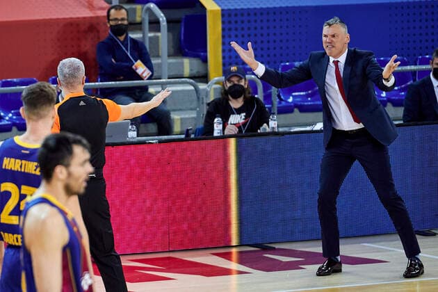 January 7, 2021, Barcelona, Spain: Sarunas Jasikevicius of FC Barcelona, Barca during the Turkish Airlines EuroLeague match between FC Barcelona and Valencia Basket at Palau Blaugrana in Barcelona, Spain. Barcelona Spain - ZUMAd159 20210107_zia_d159_102 Copyright: xGerardxFrancox