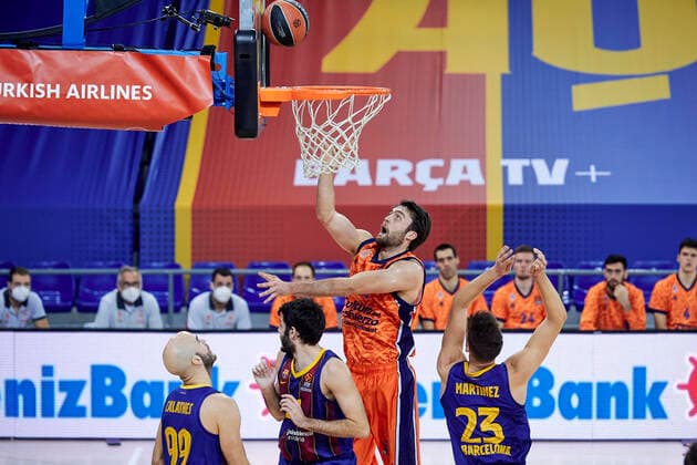 January 7, 2021, Barcelona, Spain: Mike Tobey of Valencia Basket during the Turkish Airlines EuroLeague match between FC Barcelona, Barca and Valencia Basket at Palau Blaugrana in Barcelona, Spain. Barcelona Spain - ZUMAd159 20210107_zia_d159_103 Copyright: xGerardxFrancox