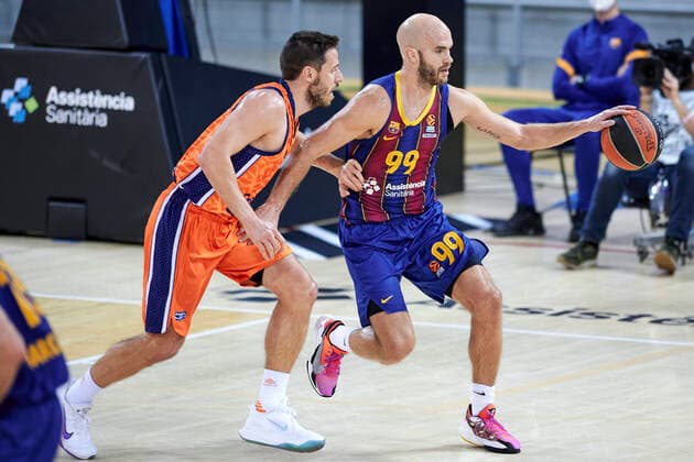 January 7, 2021, Barcelona, Spain: Nicholas William Calathes of FC Barcelona, Barca during the Turkish Airlines EuroLeague match between FC Barcelona and Valencia Basket at Palau Blaugrana in Barcelona, Spain. Barcelona Spain - ZUMAd159 20210107_zia_d159_117 Copyright: xGerardxFrancox