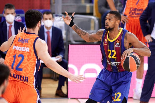 January 7, 2021, Barcelona, Spain: Cory Higgins of FC Barcelona, Barca during the Turkish Airlines EuroLeague match between FC Barcelona and Valencia Basket at Palau Blaugrana in Barcelona, Spain. Barcelona Spain - ZUMAd159 20210107_zia_d159_118 Copyright: xGerardxFrancox