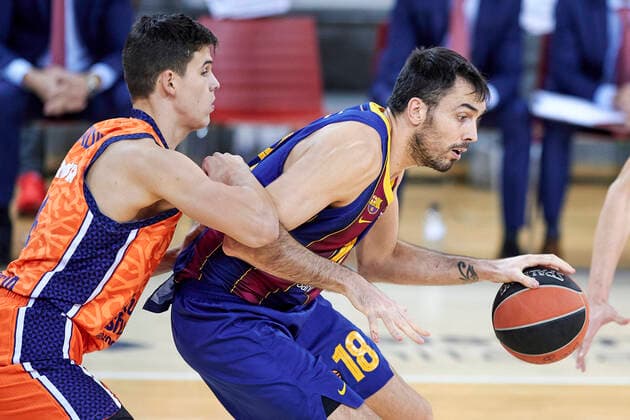 January 7, 2021, Barcelona, Spain: Pierre Oriola of FC Barcelona, Barca during the Turkish Airlines EuroLeague match between FC Barcelona and Valencia Basket at Palau Blaugrana in Barcelona, Spain. Barcelona Spain - ZUMAd159 20210107_zia_d159_129 Copyright: xGerardxFrancox