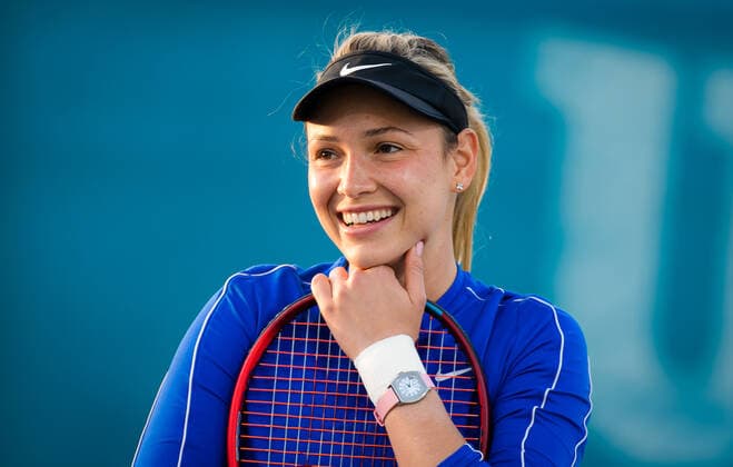January 8, 2021, Abu Dhabi, UNITED ARAB EMIRATES: Donna Vekic of Croatia playing doubles at the 2021 Abu Dhabi WTA, Tennis Damen Womens Tennis Open WTA 500 tournament. Abu Dhabi UNITED ARAB EMIRATES - ZUMAa181 20210108_zaa_a181_158 Copyright: xRobxPrangex