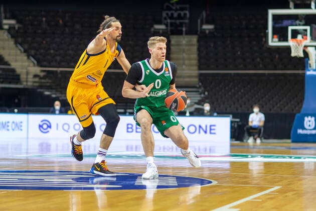 2021-01-08 Kaunas Lithuania. Basketball team Zalgiris Kaunas plays vs Khimki Moscow region Euroleague game at Zalgiris arena in Kaunas on Friday 8 of January 2021. THOMAS WALKUP, ALEXEY SHVED. Kaunas Lithuania  Copyright: xKarolisxKavolelisx Euroleague basketball