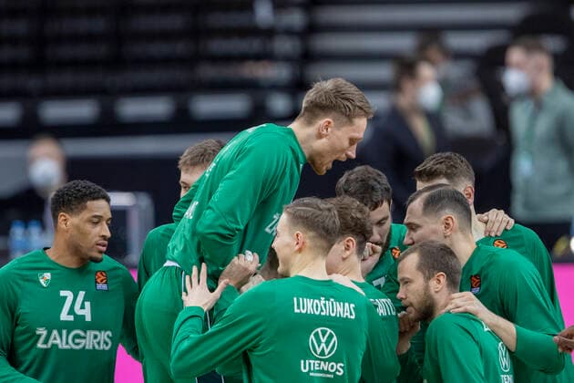 2021-01-08 Kaunas Lithuania. Basketball team Zalgiris Kaunas plays vs Khimki Moscow region Euroleague game at Zalgiris arena in Kaunas on Friday 8 of January 2021. Kaunas Lithuania  Copyright: xKarolisxKavolelisx Euroleague basketball