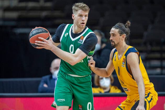 2021-01-08 Kaunas Lithuania. Basketball team Zalgiris Kaunas plays vs Khimki Moscow region Euroleague game at Zalgiris arena in Kaunas on Friday 8 of January 2021. THOMAS WALKUP, ALEXEY SHVED. Kaunas Lithuania  Copyright: xKarolisxKavolelisx Euroleague basketball