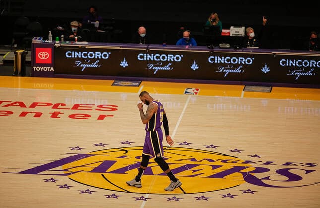 January 8, 2021, Los Angeles, California, USA: LeBron James 23 of the Los Angeles Lakers during their regular season NBA, Basketball Herren, USA game with the Chicago Bulls on Friday January 8, 2021 at the Staples Center in Los Angeles, California. PHILLIP KIM PI Los Angeles USA - ZUMAp124 20210108_zaa_p124_055 Copyright: xPhillipxKimx