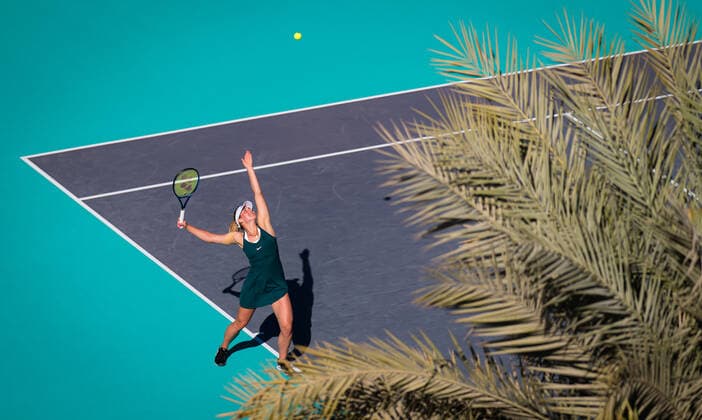 Sport Bilder des Tages January 9, 2021, Abu Dhabi, UNITED ARAB EMIRATES: Marta Kostyuk of Ukraine in action during her second round match at the 2021 Abu Dhabi WTA, Tennis Damen Womens Tennis Open WTA 500 tournament against Su-Wei Hsieh of Chenese Taipei Abu Dhabi UNITED ARAB EMIRATES - ZUMAa181 20210109_zaa_a181_215 Copyright: xRobxPrangex