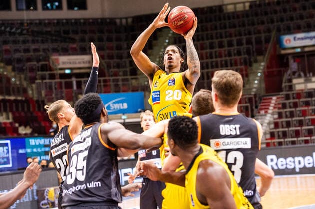 Desi Rodriguez MHP RIESEN Ludwigsburg 20 1 Basketball Bundesliga MHP RIESEN Ludwigsburg ratiopharm Ulm on 09 01 2021 in Ludwigsburg MHPArena , Baden Wuerttemberg, Germany 09 01 21 Basketball , 09 01 2021, Germany xpxsdx
