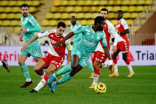 Lassana Coulibaly (SCO Angers) - Wissam Ben Yedder (AS Monaco) FOOTBALL : AS Monaco vs Angers - Monaco - 09 01 2021 NorbertScanella PanoramiC 