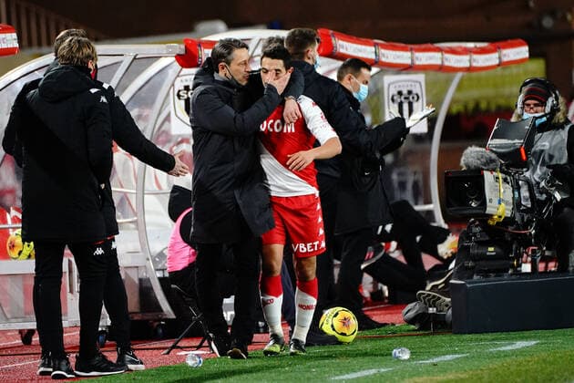 Niko Kovac (entraineur de l AS Monaco) - Wissam Ben Yedder (AS Monaco) FOOTBALL : AS Monaco vs Angers - Monaco - 09 01 2021 NorbertScanella PanoramiC 