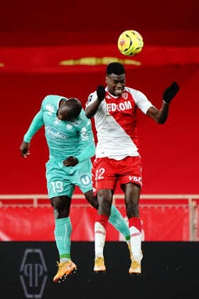 Caio Henrique Oliveira Silva (AS Monaco) - Stephane Bahoken (SCO Angers) FOOTBALL : AS Monaco vs Angers - Monaco - 09 01 2021 NorbertScanella PanoramiC 