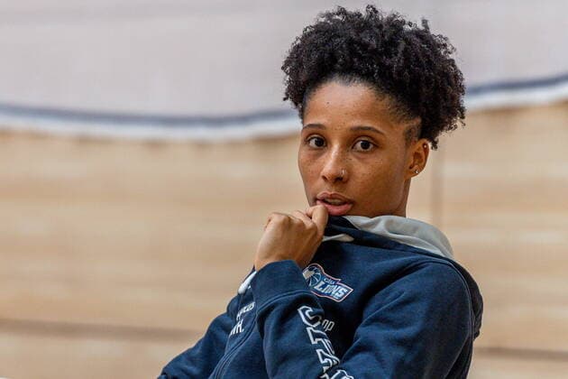 Newcomer Deeshyra Thomas 03, GISA Lions SV Halle from the USA GISA Lions SV Halle vs Rutronik Stars Keltern Basketball 1 Bundesliga ERDGAS Sportarena Halle Saale 10 01 2021 Photo Holger John Sachsen Anhalt Germany