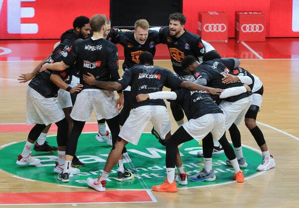 10 01 2021, BBL, FCB Basketball vs Chemnitz Niners, Audi Dome Muenchen, Sport, in picture Chemnitz Niners before the game vs FCBB