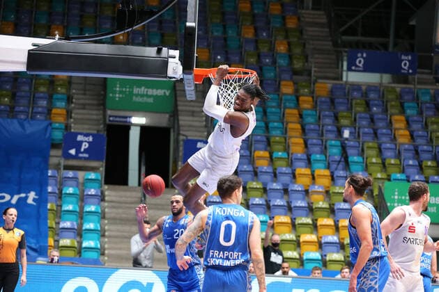 Basketball Bundesliga,Fraport Skyliners GB Goettingen,2021 01 10,GER, im Odiase Tai, BG Goettingen, 21 , ,Eibner Pressefoto Uli Scherbaum Fraport Skyliners GB Goettingen Frankfurt Copyright: xEibner-Pressefoto UlrichxScherbaumx EP_usm