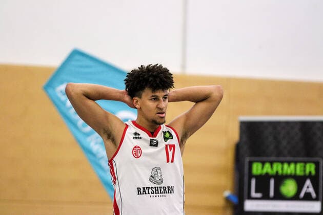 Basketball I Men I Season 2020 2021 I Pro B I 13 Matchday I ETV Hamburg SC Rist Wedel I 10 01 2021 Mubarak Salami 17, ETV Hamburg Basketball Hamburg Sporthalle Hohe Weide Hamburg Germany Copyright: xLobeca RalfxHomburgx