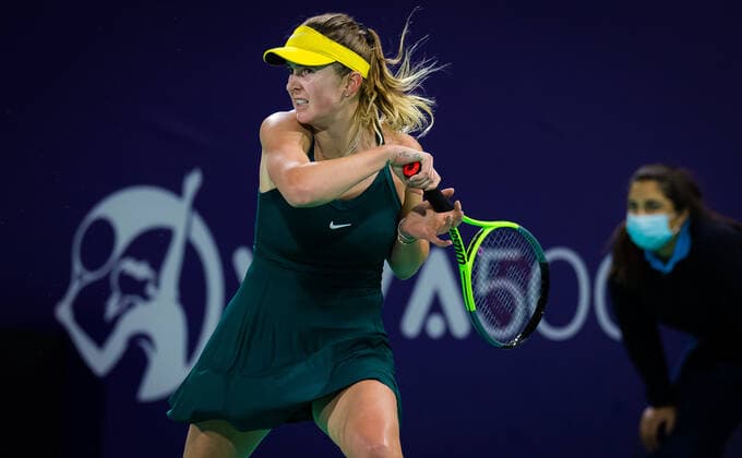 January 10, 2021, Abu Dhabi, UNITED ARAB EMIRATES: Elina Svitolina of the Ukraine in action during her third round match at the 2021 Abu Dhabi WTA, Tennis Damen Womens Tennis Open WTA 500 tournament against Ekaterina Alexandrova of Russia Abu Dhabi UNITED ARAB EMIRATES - ZUMAa181 20210110_zaa_a181_223 Copyright: xRobxPrangex
