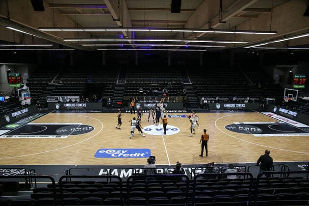 Basketball Germany, 1 Bundesliga, Hamburg Towers HAKRO Merlins Crailsheim, Hamburg, 10 01 2021 edel optics Arena, no spectators