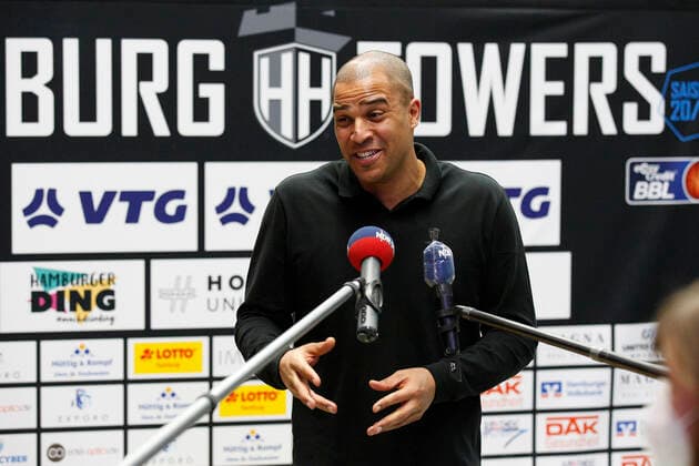 BBL easyCredit Basketball Bundesliga season 2020 2021 12 matchday on Sunday, 10 January 2021 at edel optics de Arena in Hamburg Hamburg Towers HAKRO Merlins Crailsheim managing director Marvin Willoughby Towers during an interview Hamburg Towers HAKRO Merlins Crailsheim