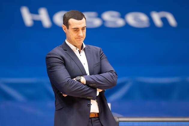 Fraport Skyliners BG Goettingen, easyCredit BBL Headcoach Roel Moors BG Goettingen Basketball match of the easyCredit BBL between Fraport Skyliners and BG Goettingen on 10 January 2021 at Fraport Arena in Frankfurt am Main , Frankfurt am Main Hesse Germany Fraport Arena