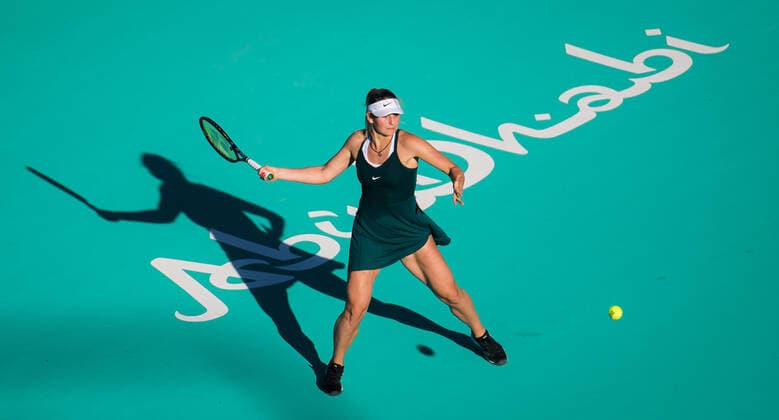 January 11, 2021, Abu Dhabi, UNITED ARAB EMIRATES: Marta Kostyuk of Ukraine in action during her quarter final match at the 2021 Abu Dhabi WTA, Tennis Damen Womens Tennis Open WTA 500 tournament against Sara Sorribes Tormo of Spain Abu Dhabi UNITED ARAB EMIRATES - ZUMAa181 20210111_zaa_a181_051 Copyright: xRobxPrangex
