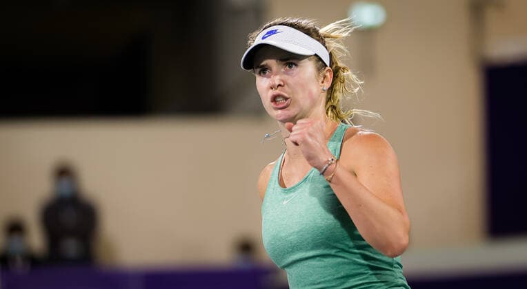 January 11, 2021, Abu Dhabi, UNITED ARAB EMIRATES: Elina Svitolina of the Ukraine in action during her quarter final match at the 2021 Abu Dhabi WTA, Tennis Damen Womens Tennis Open WTA 500 tournament Veronika Kudermetova of Russia Abu Dhabi UNITED ARAB EMIRATES - ZUMAa181 20210111_zaa_a181_095 Copyright: xRobxPrangex
