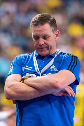 Mannheim, Germany 31 May 2017 1 HBL 16 17 Rhein Neckar Loewen vs THW Kiel coach Alfred Gislason THW Kiel pensive brooding SAP Arena Baden Wuerttemberg Copyright: xFotostandx xWolfx