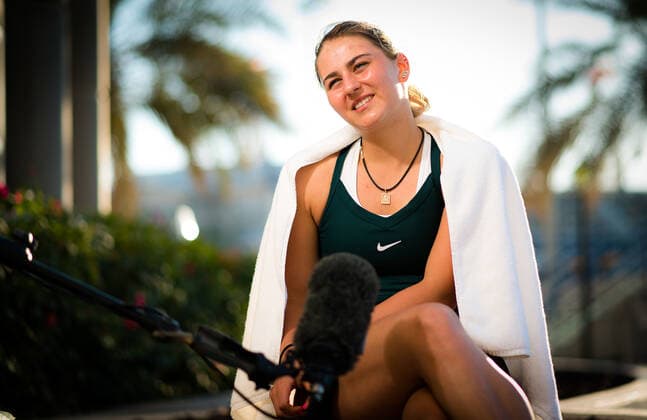 January 11, 2021, Abu Dhabi, UNITED ARAB EMIRATES: Marta Kostyuk of Ukraine talks to the media after winning her quarter final match at the 2021 Abu Dhabi WTA, Tennis Damen Womens Tennis Open WTA 500 tournament. Abu Dhabi UNITED ARAB EMIRATES - ZUMAa181 20210111_zaa_a181_145 Copyright: xRobxPrangex