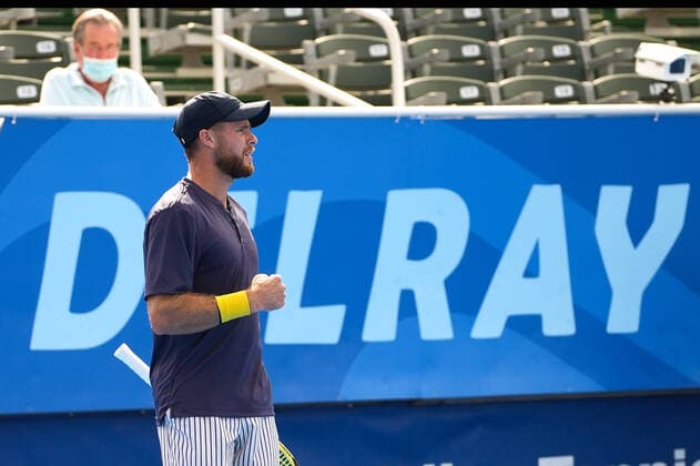 January 11, 2021, Delray Beach, Florida, United States: January, 11 - Delray Beach: Ryan Harrison(USA) defeats Gianluca Mager(ITA) during their Quarter-Finals match at the 2021 Delray Beach Open by Vitacost.com. Delray Beach United States - ZUMApa3_ 0109732621st Copyright: xAndrewxPatronx
