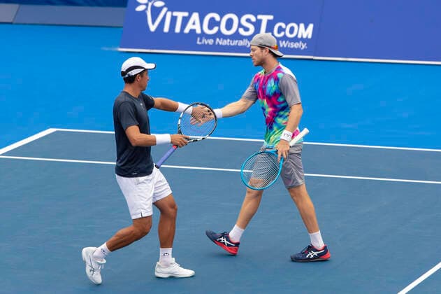 January 12, 2021, Delray Beach, Florida, United States: Delray Beach, FL - January 12, 2021: Ariel Behar(URU) Gonzalo Escobar(ECU) plays Mackenzie McDonald(USA) Tommy Paul(USA) Semi-Final match at the 2021 Delray Beach Open by Vitacost.com. Delray Beach USA - ZUMApa3_ 20210112_zap_pa3_005 Copyright: xAndrewxPatronx