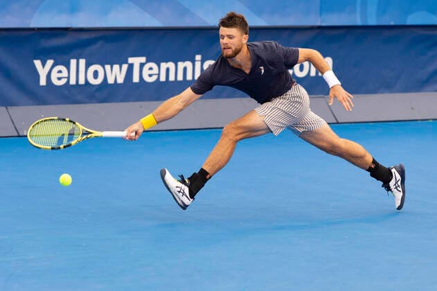 January 12, 2021, Delray Beach, Florida, United States: Delray Beach, FL - January 12, 2021: Christian Harrison(USA) in action here loses 67(4) 46 to Hubert Hurkacz(POL)during their Semi-Final match at the 2021 Delray Beach Open by Vitacost.com. Delray Beach United States - ZUMApa3_ 0109790317st Copyright: xAndrewxPatronx