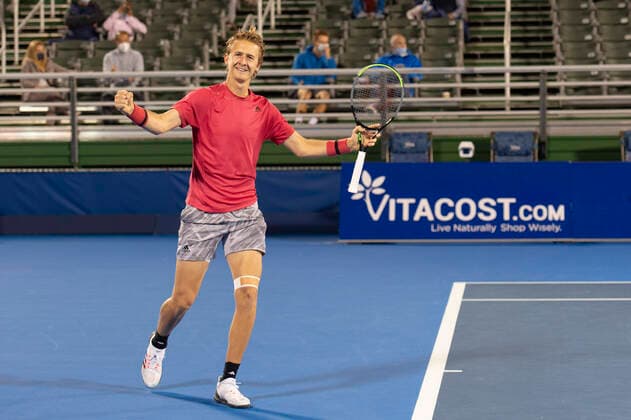 January 12, 2021, Delray Beach, Florida, United States: Delray Beach, FL - January 12, 2021: Sebastian Korda(USA) defeats Cameron Norrie(GBR) 63 75 during the Semi-Final match at the 2021 Delray Beach Open by Vitacost.com. Delray Beach United States - ZUMApa3_ 0109805466st Copyright: xAndrewxPatronx