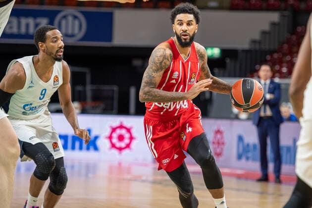 Austin Hollins 9 Zenit St Petersburg , Jason George 1 FC Bayern , FC Bayern Basketball vs Zenit St Petersburg, Basketball, Euroleague, 13 01 2021 Muenchen Bayern Germany Copyright: xkolbert-press UlrichxGamelx