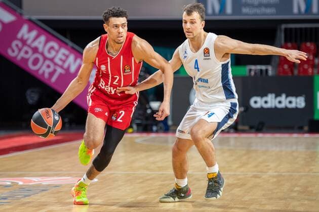 Wade Baldwin 2 FC Bayern , Kevin Pangos 4 Zenit St Petersburg , FC Bayern Basketball vs Zenit St Petersburg, Basketball, Euroleague, 13 01 2021 Muenchen Bayern Germany Copyright: xkolbert-press UlrichxGamelx