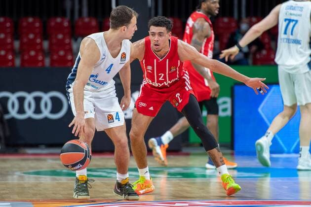 Kevin Pangos 4 Zenit St Petersburg , Wade Baldwin 2 FC Bayern , FC Bayern Basketball vs Zenit St Petersburg, Basketball, Euroleague, 13 01 2021 Muenchen Bayern Germany Copyright: xkolbert-press UlrichxGamelx