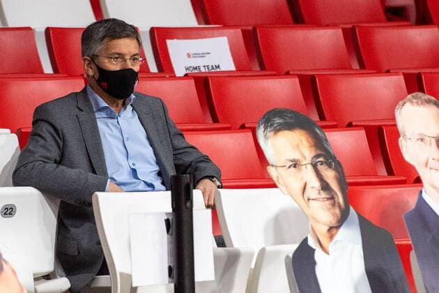 Club President Herbert Hainer FC Bayern Munich original and cardboard, FC Bayern Basketball vs Zenit St Petersburg, Basketball, Euroleague, 13 01 2021 Muenchen Bayern Germany Copyright: xkolbert-press UlrichxGamelx
