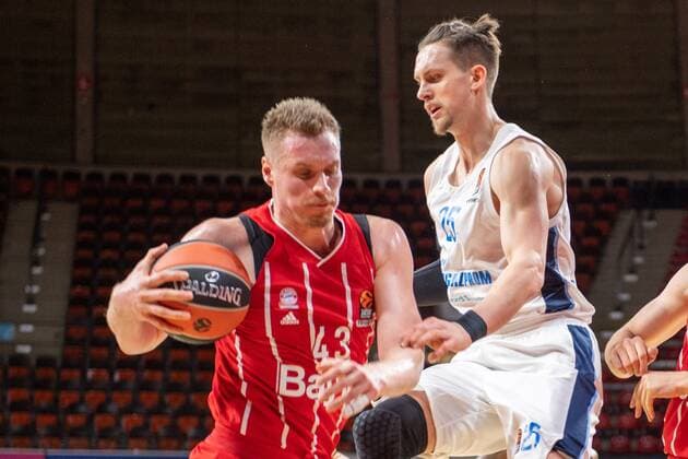 Leon Radosevic 43 FC Bayern , Mateusz Ponitka 25 Zenit St Petersburg , FC Bayern Basketball vs Zenit St Petersburg, Basketball, Euroleague, 13 01 2021 Muenchen Bayern Germany Copyright: xkolbert-press UlrichxGamelx