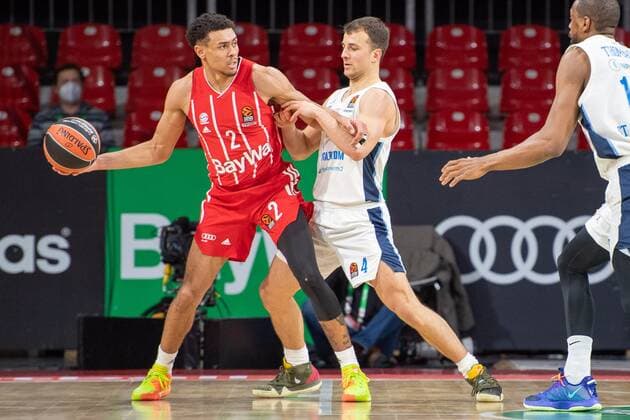 Wade Baldwin 2 FC Bayern , Kevin Pangos 4 Zenit St Petersburg , FC Bayern Basketball vs Zenit St Petersburg, Basketball, Euroleague, 13 01 2021 Muenchen Bayern Germany Copyright: xkolbert-press UlrichxGamelx