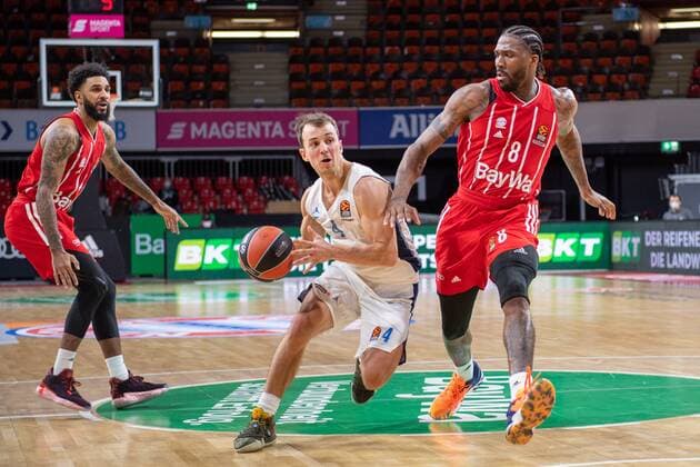 Kevin Pangos 4 Zenit St Petersburg , Jalen Reynolds 8 FC Bayern , FC Bayern Basketball vs Zenit St Petersburg, Basketball, Euroleague, 13 01 2021 Muenchen Bayern Germany Copyright: xkolbert-press UlrichxGamelx
