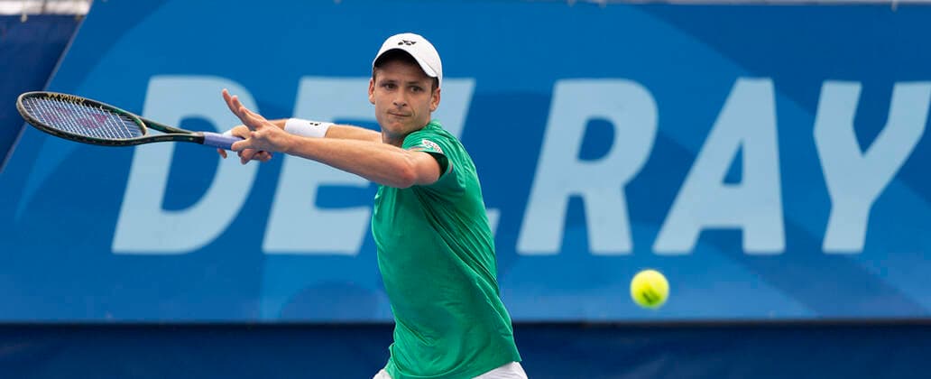 January 13, 2021, Delray Beach, Florida, United States: Hubert Hurkacz(POL) defeats Sebastian Korda(USA) 63 63 during the finals at the 2021 Delray Beach Open by Vitacost.com. Delray Beach United States - ZUMApa3_ 0109882002st Copyright: xAndrewxPatronx