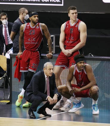 Coaches Ettore Messina, Malcolm Delaney, Kaleb Tarczewski, Zach LeDay Sports Basketball EuroLeague Mens Season 2020 2021 14 01 2021 ALBA Berlin vs Armani Milan.
