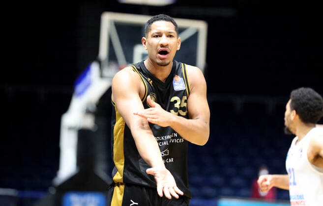 Löwen Braunschweig vs MBC, BBL Braunschweig, 14 01 2021, BASKETBALL easyCredit BBL Basketball Bundesliga, Löwen Braunschweig vs SYNTAINICS Mitteldeutsche Basketball Club, season 2020 21 Karim Jallow Löwen Braunschweig Braunschweig