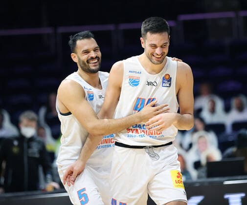 David Brembly Syntainics MBC , Benedikt Turudic Syntainics MBC are happy about the victory.