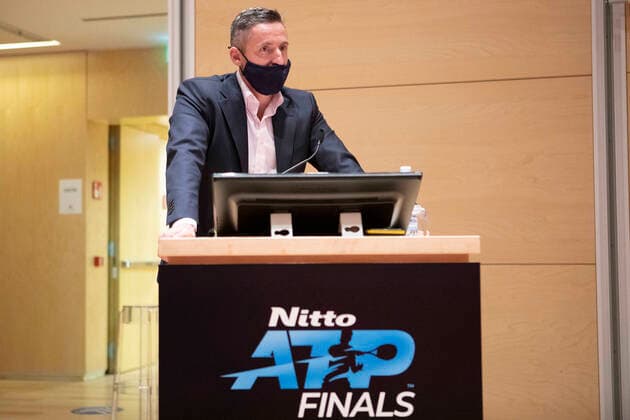 Photo LaPresse Andrea Alfano January 14, 2021 Turin (Italy) ATP, Tennis Herren Finals Conference Presentation In the pic: ATP Finals presentation press conference, PK, Pressekonferenz Andrea Gaudenzi.  Copyright: xAndreaxAlfano LaPressex