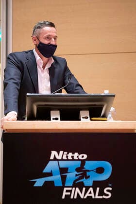 Photo LaPresse Andrea Alfano January 14, 2021 Turin (Italy) ATP, Tennis Herren Finals Conference Presentation In the pic: ATP Finals presentation press conference, PK, Pressekonferenz Andrea Gaudenzi.  Copyright: xAndreaxAlfano LaPressex